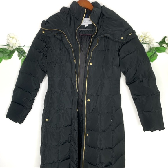 COLE HAAN Signature Long Quilted Black Jacket - Picture 3 of 9